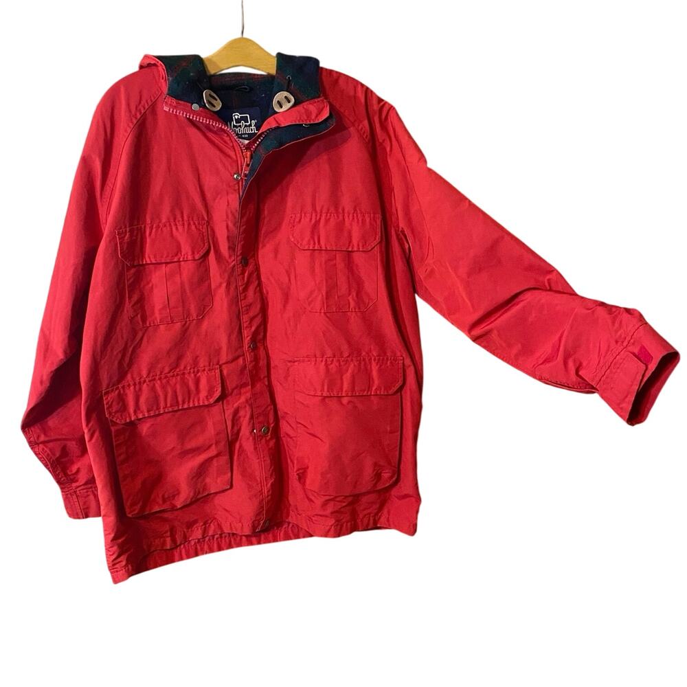 Vintage Woolrich Red Blanket Lined Chore Coat Jacket USA Made XL barn jacket